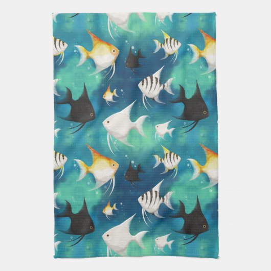 Linge De Cuisine Aquarium Motif (Vertical)