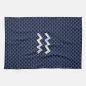 Linge De Cuisine Aquarius Zodiac Sign on Royal Blue Carbon Fiber (Horizontal)