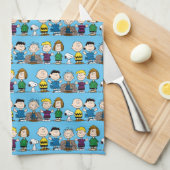 Linge De Cuisine Arachides amis dans une rangée (Quart Plié)