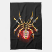 Linge De Cuisine Araignée en vapeur noire (Vertical)