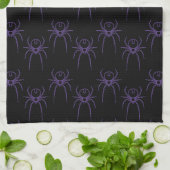 Linge De Cuisine Araignée en violet et noir (Plié)