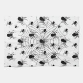 Linge De Cuisine Araignées noir blanc toile d'araignée motif Hallow (Horizontal)