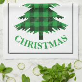 Linge De Cuisine Arbre à feuilles de buffle vert Noël (Plié)