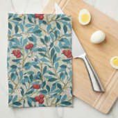 Linge De Cuisine Arbre à framboises rouges, William Morris (Quart Plié)