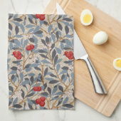 Linge De Cuisine Arbre à framboises rouges, William Morris (Quart Plié)