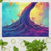 Linge De Cuisine Arbre Arc-en-Ciel : Racines de l'Espoir Infini Art (Plié)