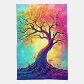 Linge De Cuisine Arbre Arc-en-Ciel : Racines de l'Espoir Infini Art (Vertical)