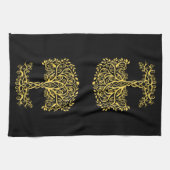 Linge De Cuisine Arbre Celtique Jaune (Horizontal)