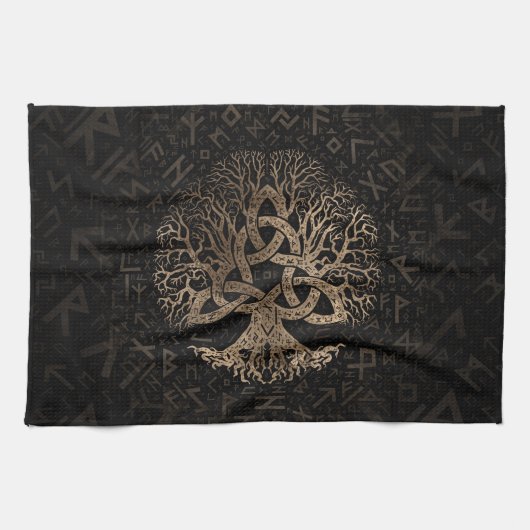 Linge De Cuisine Arbre de la vie avec Triquetra sur le motif de (Horizontal)