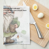 Linge De Cuisine Arbre de Noël Aquarelle Gnome Recette Thé (Quart Plié)