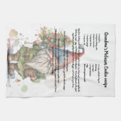 Linge De Cuisine Arbre de Noël Aquarelle Gnome Recette Thé (Horizontal)