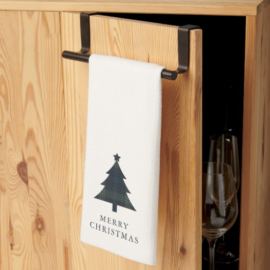 Linge De Cuisine Arbre de Noël bleu et vert de la marine (Pliage en tiers)