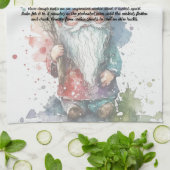 Linge De Cuisine Arbre de Noël bleu Gnome Recette (Plié)