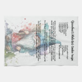 Linge De Cuisine Arbre de Noël bleu Gnome Recette (Horizontal)