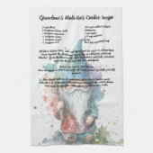 Linge De Cuisine Arbre de Noël bleu Gnome Recette (Vertical)
