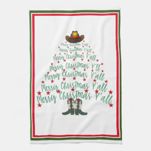 Linge De Cuisine Arbre de Noël Cowboy 2024