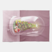 Linge De Cuisine Arbre de Noël dans un dôme de verre (Horizontal)