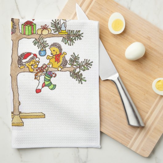 Linge De Cuisine Arbre de Noël de hérisson (Quart Plié)