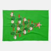 Linge De Cuisine Arbre de Noël des tortues de mer vertes (Horizontal)