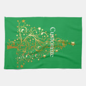 Linge De Cuisine Arbre de Noël en or Fantaisie Thunder_Cove (Horizontal)