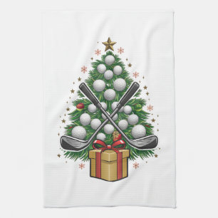 Linge De Cuisine Arbre de Noël Équipement de Golf Noël Golf