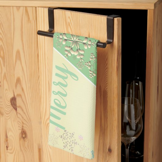 Linge De Cuisine Arbre de Noël et neige (Pliage en tiers)