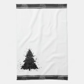 Linge De Cuisine Arbre de Noël Moody | Arbre noir argenté onyx (Vertical)