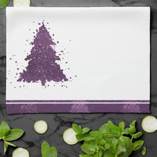 Linge De Cuisine Arbre de Noël Moody | Plum profond