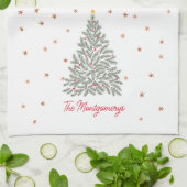 Linge De Cuisine Arbre de Noël populaire scandinave Nom personnalis (Plié)