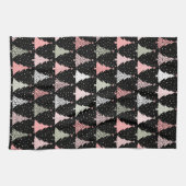 Linge De Cuisine Arbre de Noël rose et vert avec Arrière - plan noi (Horizontal)