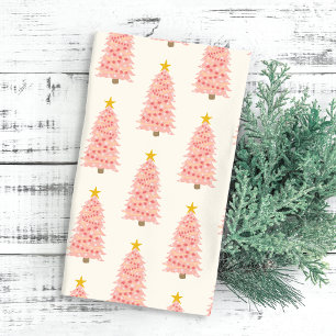 Linge De Cuisine Arbre de Noël rose vif moderne en vacances en ivoi
