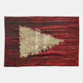 Linge De Cuisine Arbre de Noël Rouge Tinsel (Horizontal)