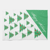Linge De Cuisine Arbre de Noël Rouge Vert Joyeux Motif de vacances (Horizontal)
