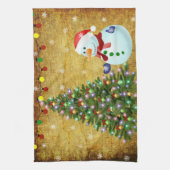 Linge De Cuisine Arbre de Noël Snowman (Vertical)