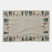 Linge De Cuisine Arbre de Noël Snowman Reindeer Père Noël Simple (Horizontal)