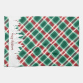 Linge De Cuisine Arbre de Noël traditionnel rouge et vert (Horizontal)