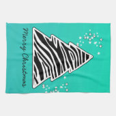 Linge De Cuisine Arbre de Noël Turquoise (Horizontal)