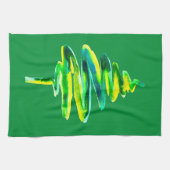 Linge De Cuisine Arbre de Noël vert aquarelle abstraite (Horizontal)