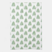 Linge De Cuisine Arbre de Noël Vert Motif Aquarelle Vacances Ki (Vertical)