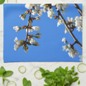 Linge De Cuisine Arbre de printemps blanc fleuri blanc (Plié)