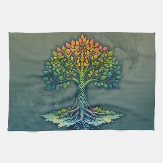 Linge De Cuisine Arbre de Vie Aube Changeante (Horizontal)