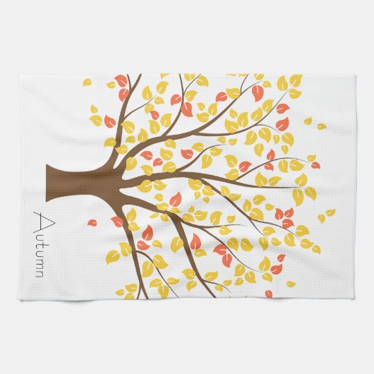 Linge De Cuisine Arbre d'or d'automne (Horizontal)