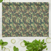 Linge De Cuisine Arbre écorce Camo Brown et vert pour papa (Plié)