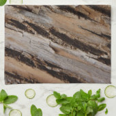 Linge De Cuisine Arbre écorce I Abstrait naturel texturé (Plié)