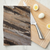 Linge De Cuisine Arbre écorce I Abstrait naturel texturé (Quart Plié)