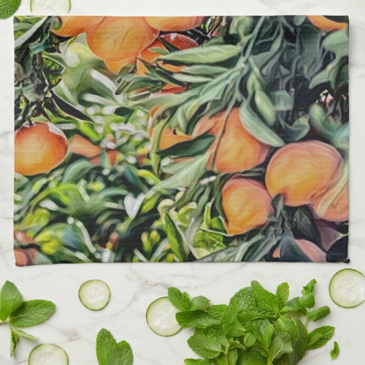 Linge De Cuisine Arbre orange (Plié)