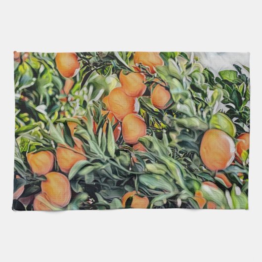 Linge De Cuisine Arbre orange (Horizontal)