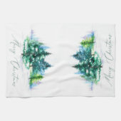 Linge De Cuisine Arbres à l'aquarelle (Horizontal)