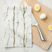 Linge De Cuisine Arbres bruns verts   (Quart Plié)