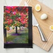 Linge De Cuisine Arbres d'automne feuilles roses impressionnistes (Quart Plié)